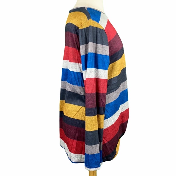 Plus Size Striped Twist Hem Long Sleeve Tee - Picture 5 of 9